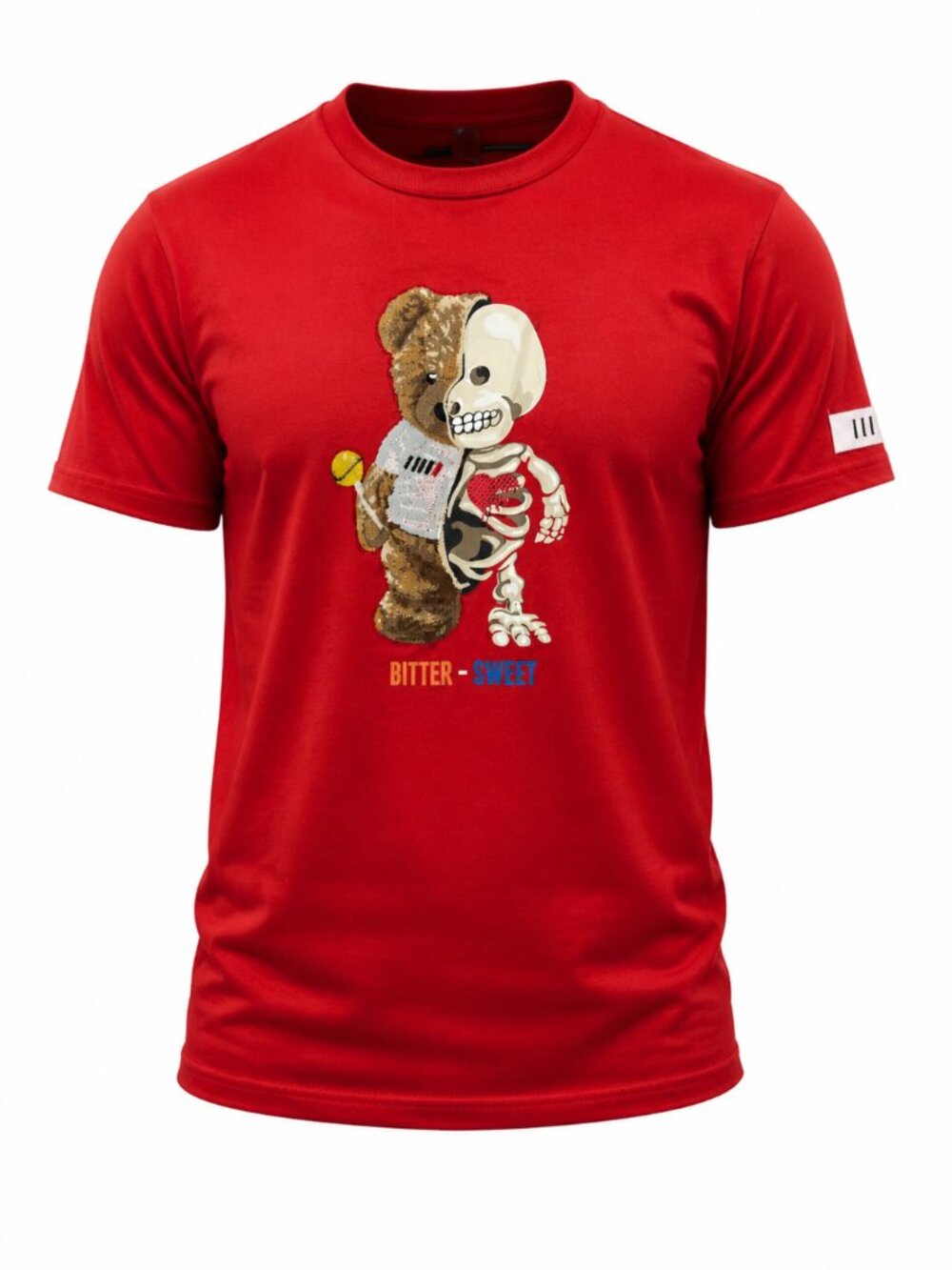 Fifth Loop bittersweet tee large mens skeleton bear graphic t-shirt red